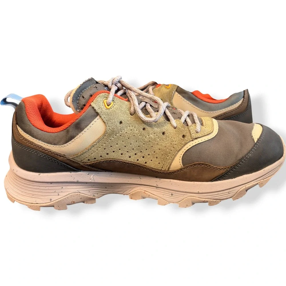 Merrell Mens Speed Solo Hiking Shoes J038395 Tan Brown Orange Vibram Size 13